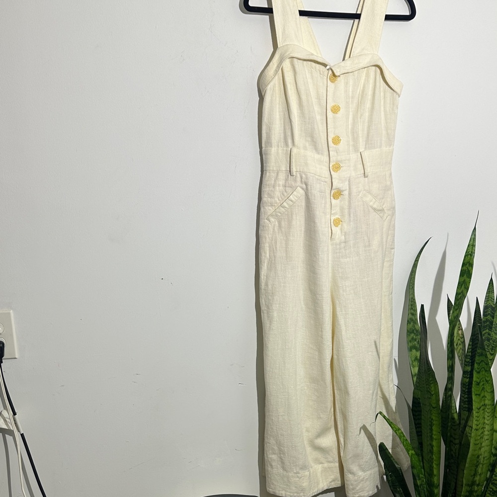 Chic Cream Button-Front Jumpsuit - image 1